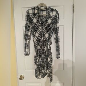 All Saints Plaid Long Sleeve Shirtdress